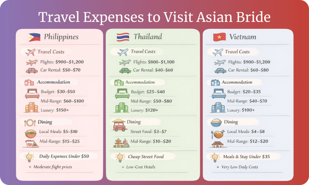 Travel Expenses to Visit Asian Bride