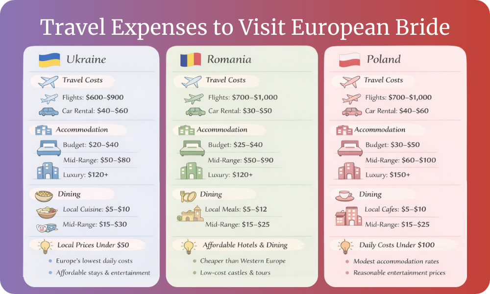 Travel Expenses to Visit European Bride